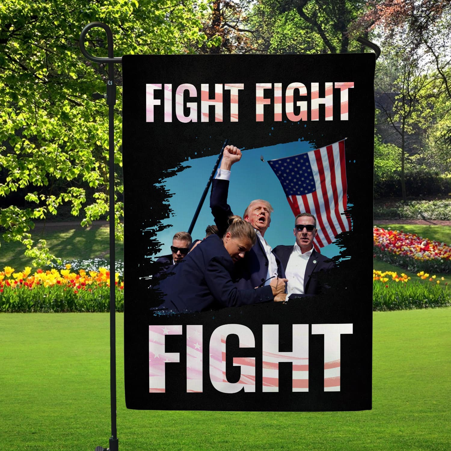 8VT. Trump Fight Fight Fight flag mk4