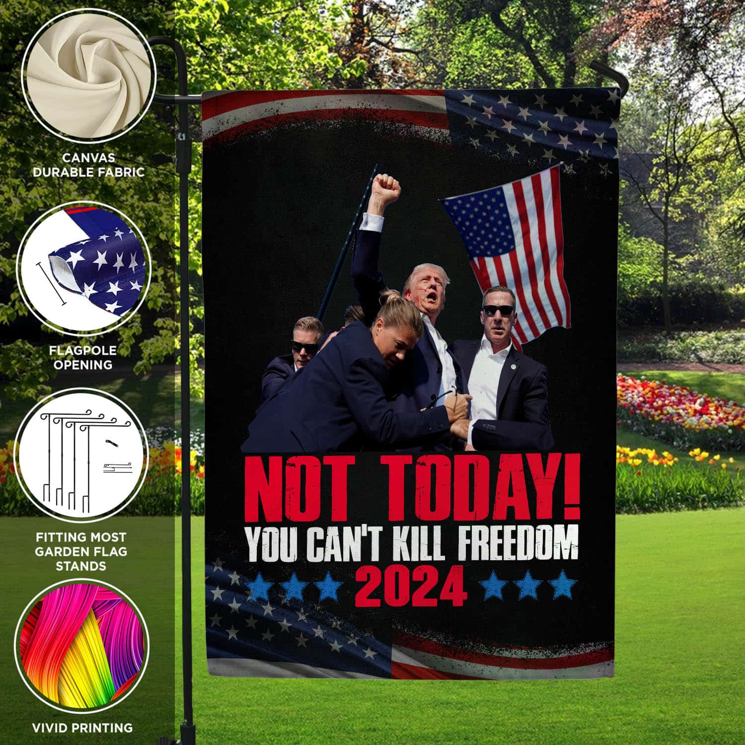 8VT. Trump Not Today flag mk4