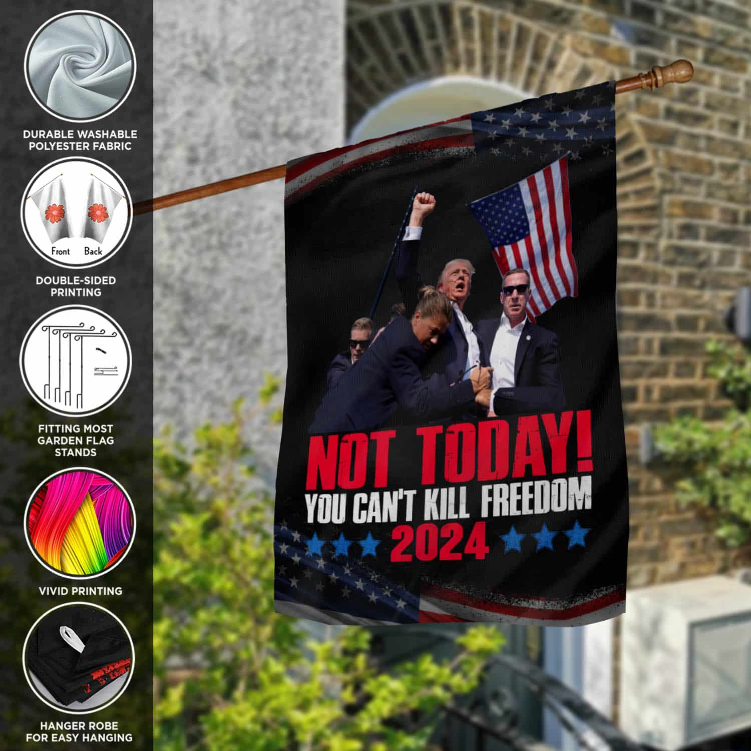 8VT. Trump Not Today flag mk5