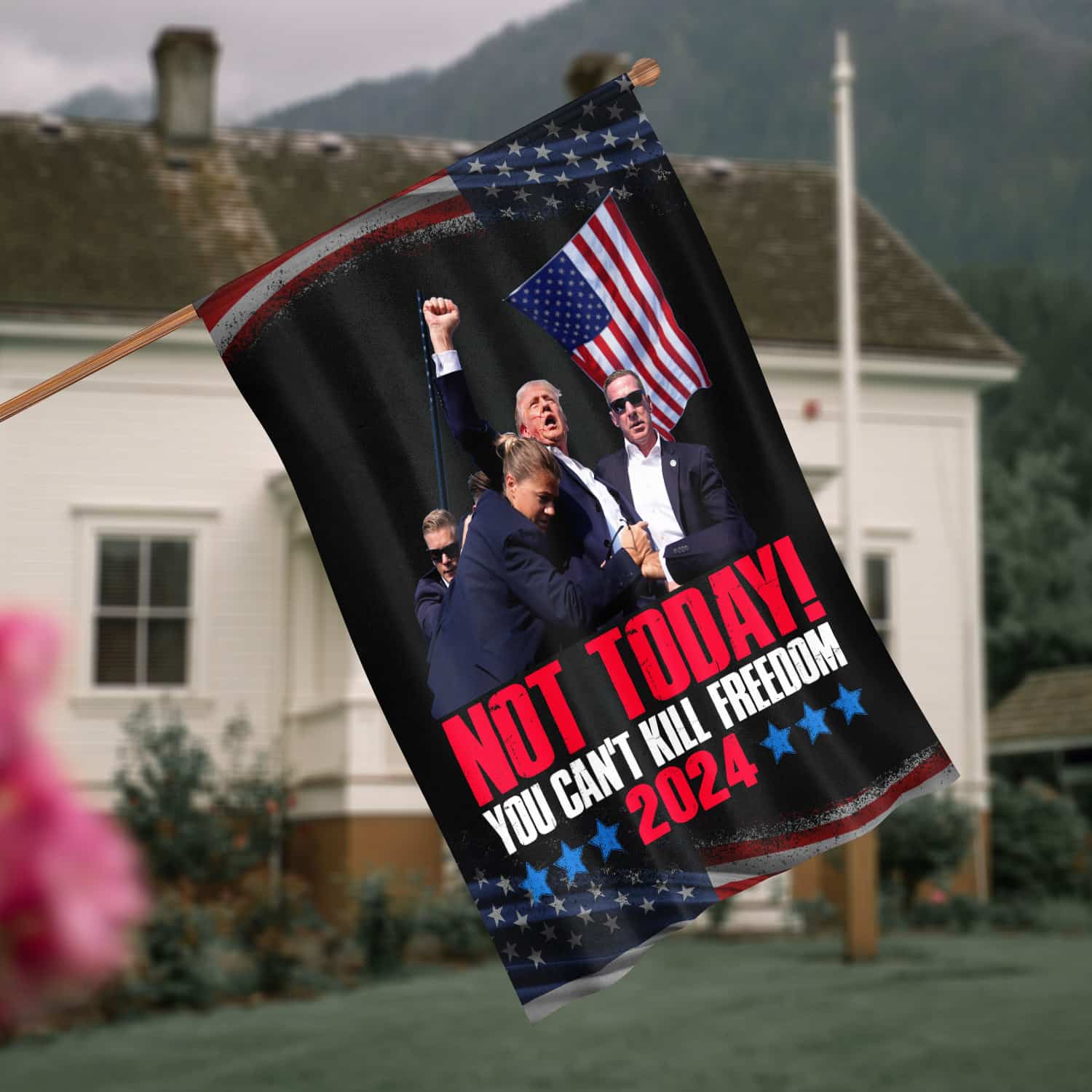 8VT. Trump Not Today flag mk8