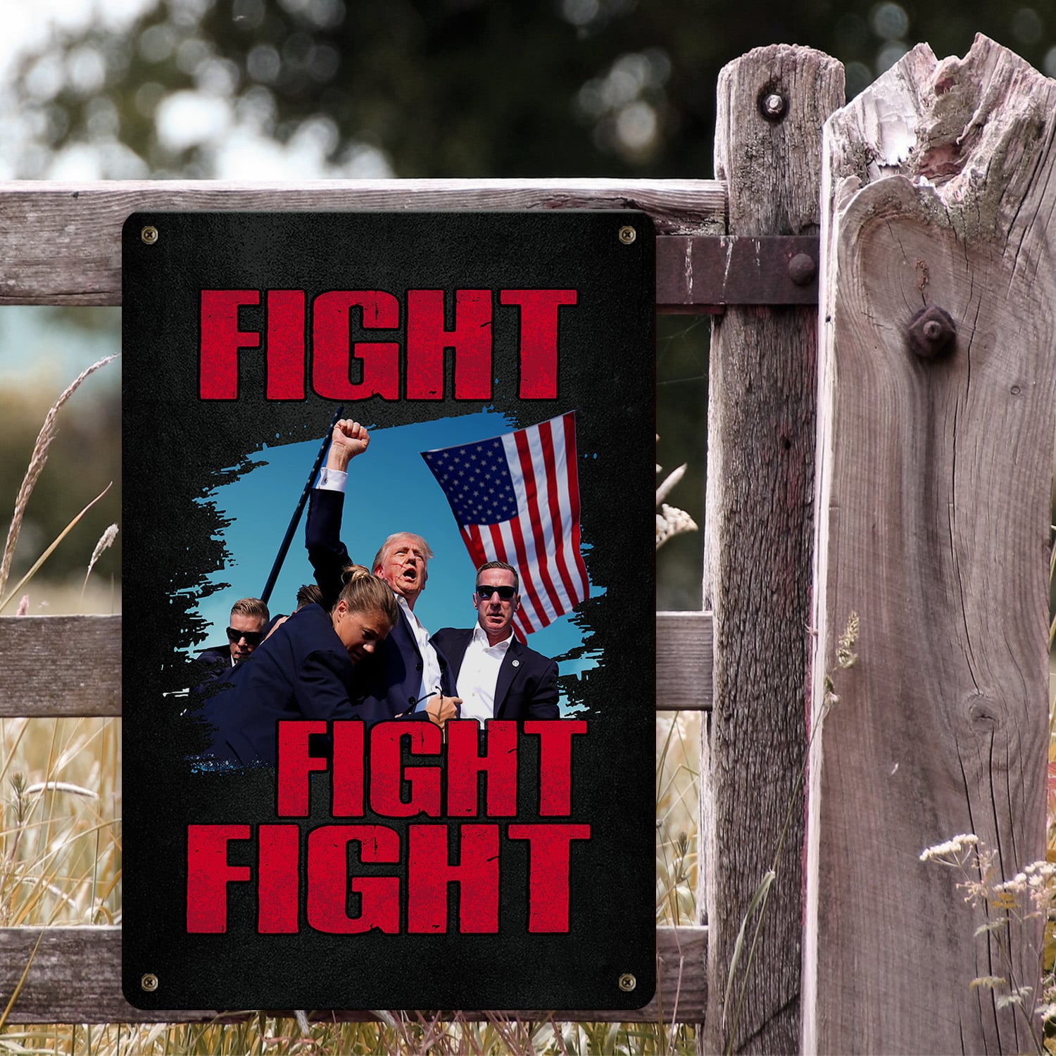 8VT. Trump Fight Fight Fight metal sign mk1