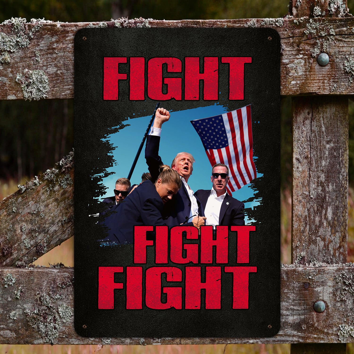 8VT. Trump Fight Fight Fight metal sign mk2