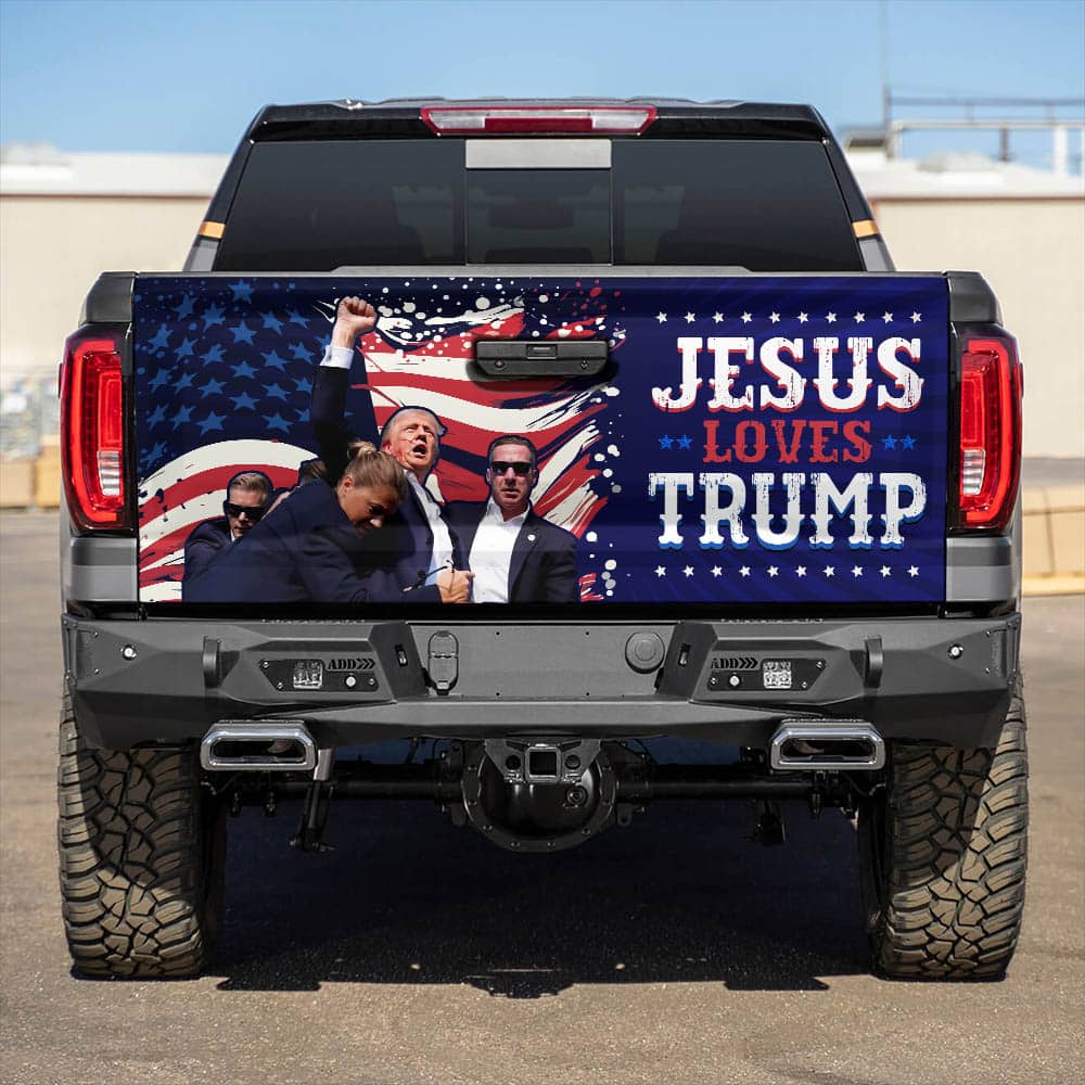 3VT. Jesus Loves Trump tailgate mk2