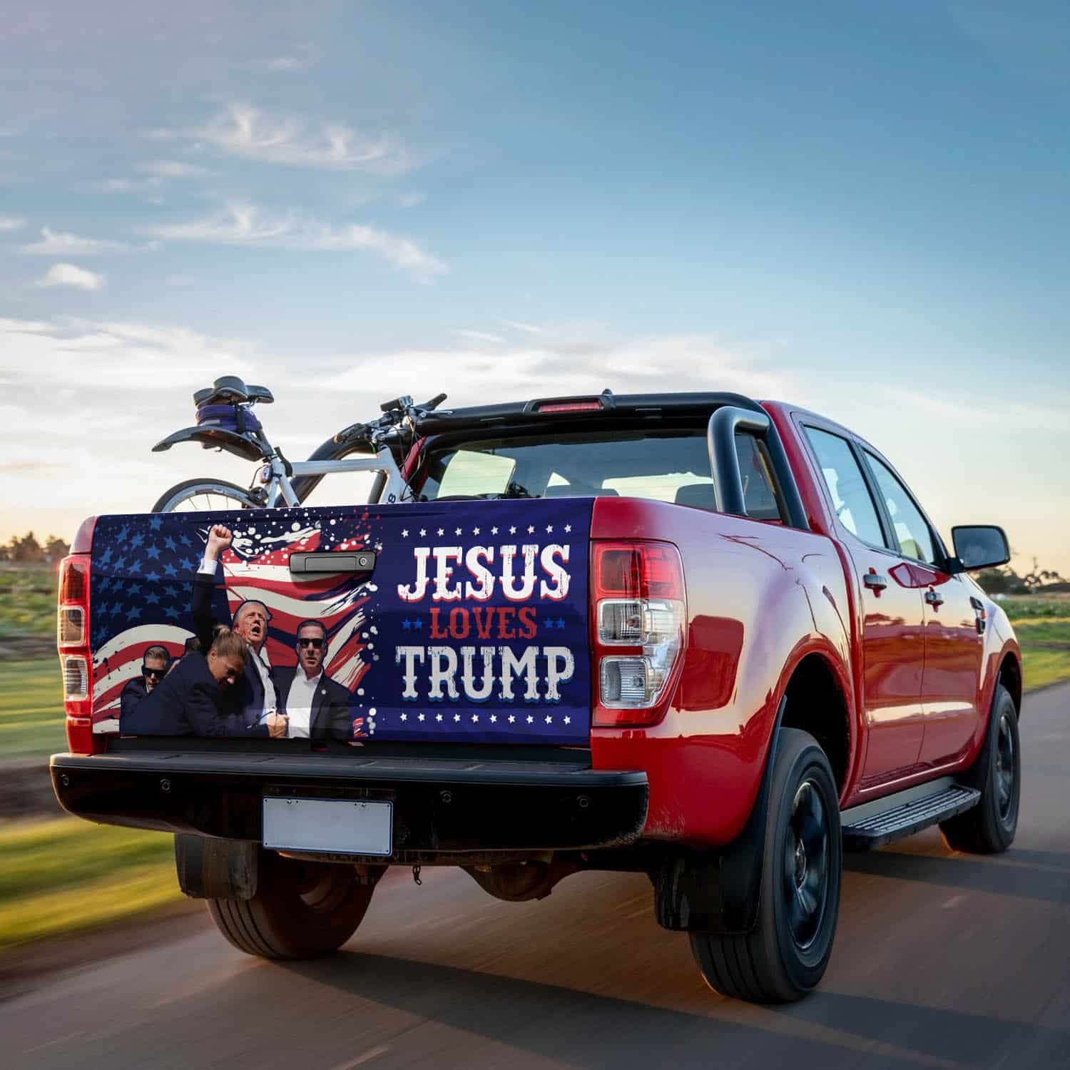 3VT. Jesus Loves Trump tailgate mk4