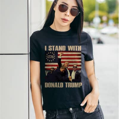 Alternative view of I Stand With Donald Trump 2024 T-Shirt - Support Trump Shirt