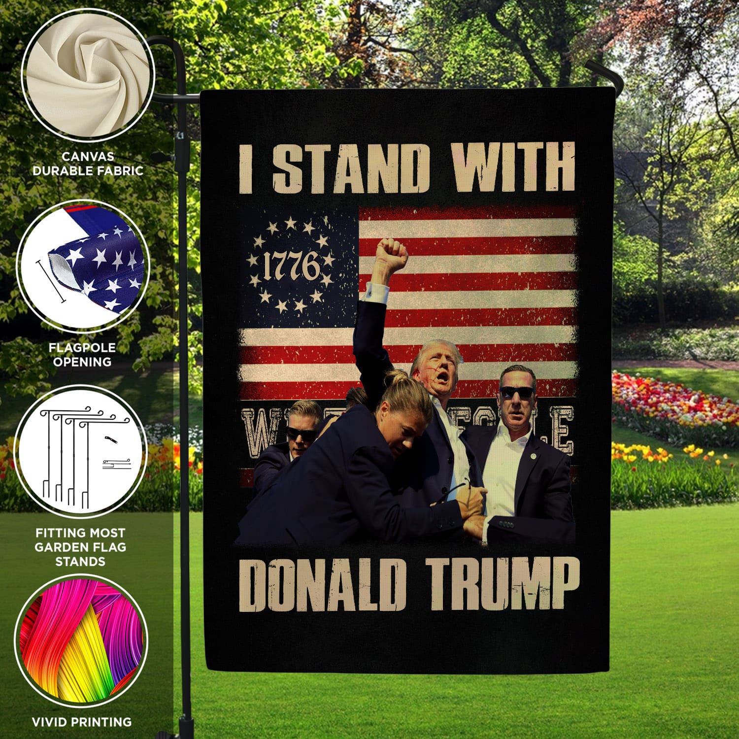 9VT. Stand With Donald Trump flag mk5