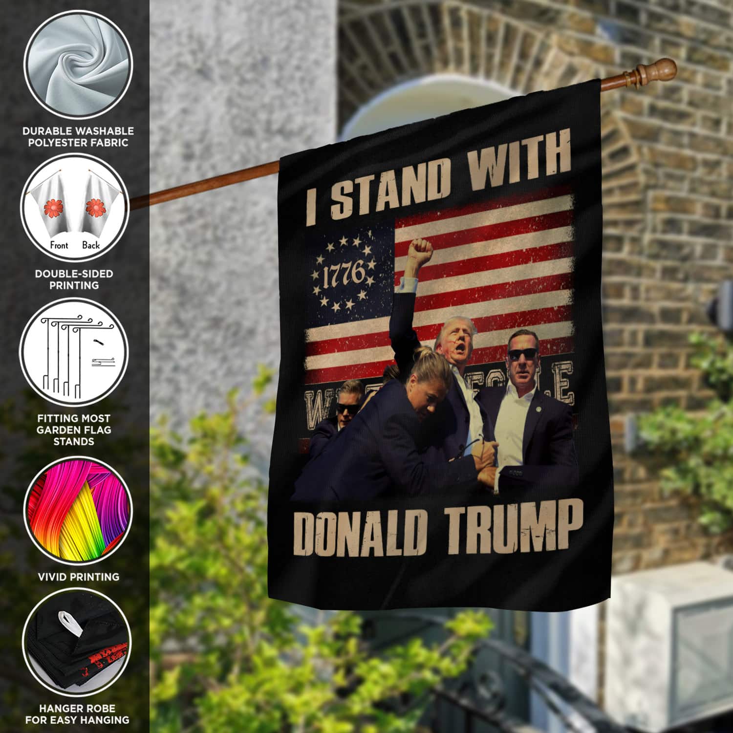 9VT. Stand With Donald Trump flag mk6