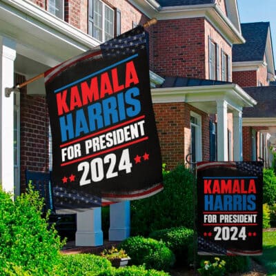 Alternative view of Kamala Harris 2024 For President Outdoor House Flag - Support Harris Home Garden Flag