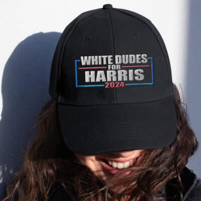 White Dudes for Harris 2024 Embroidered Cap - Voting Kamala Political Twill Cap Hat