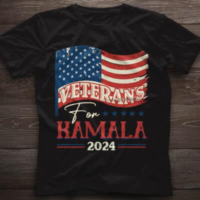 Alternative view of Veterans For Kamala 2024 T-Shirt - Support Kamala Harris Shirt