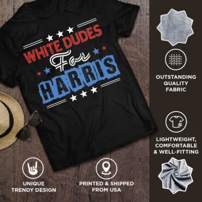 Alternative view of White Dudes For Harris 2024 T-Shirt - Support Kamala Harris Shirt