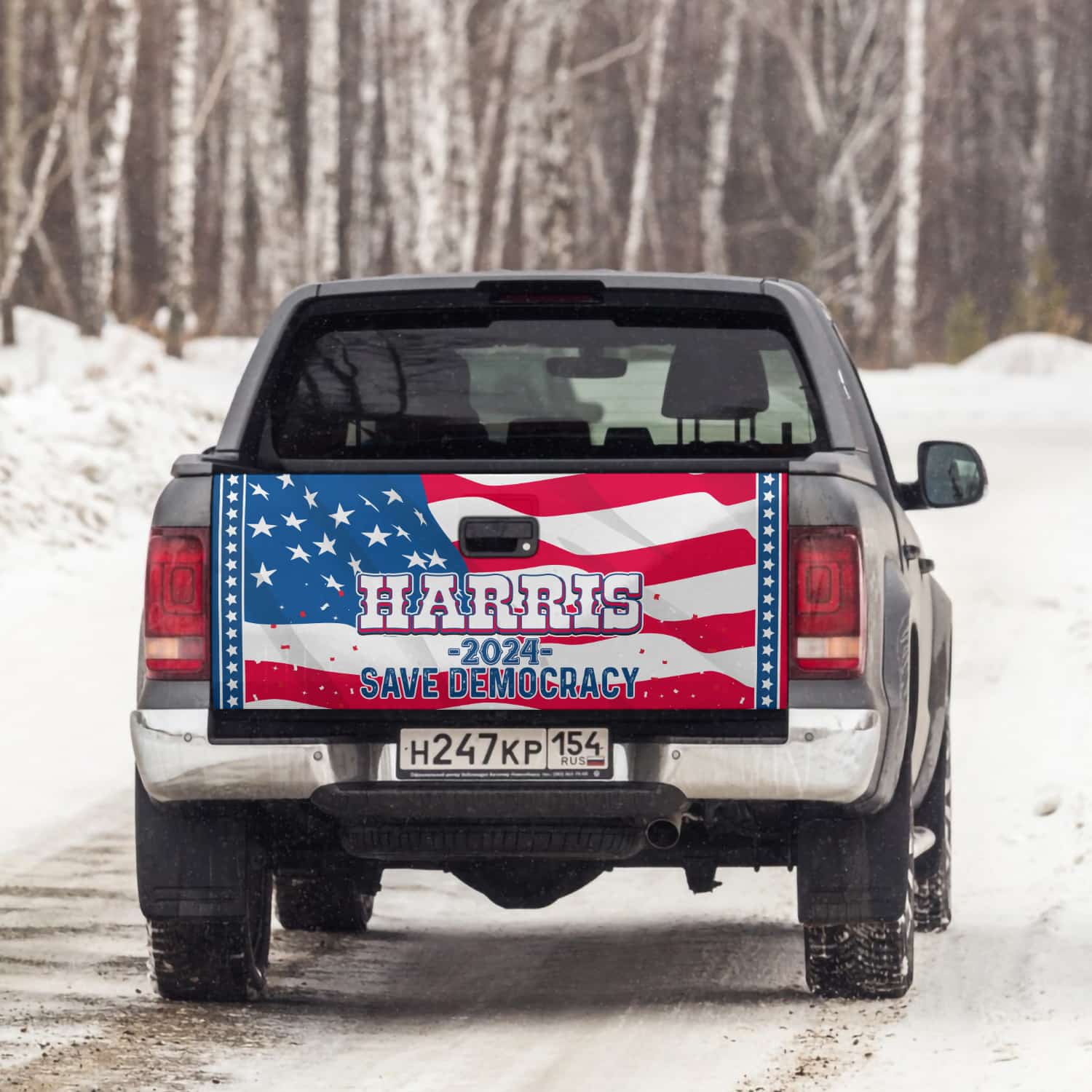 1.VT Harris Save Democracy tailgate mk3