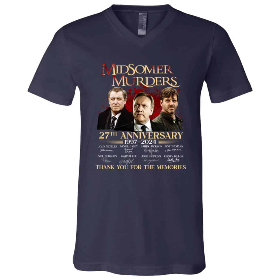 MidSomer Murders 27th Anniversary Movie T-Shirt, Navy, V-Neck T-Shirt