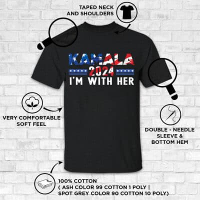 Alternative view of Kamala Harris 2024 I'm With Her T-Shirt - Support Kamala Harris Presidential Election Shirt