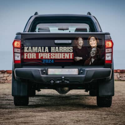 Kamala Harris For President 2024 Truck Tailgate Decal Sticker Wrap - Vinyl Graphic Decal Bumper Sticker