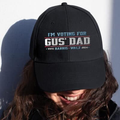 I'm Voting for Gus Dad Vote Harris Walz 2024 Embroidered Cap Hat