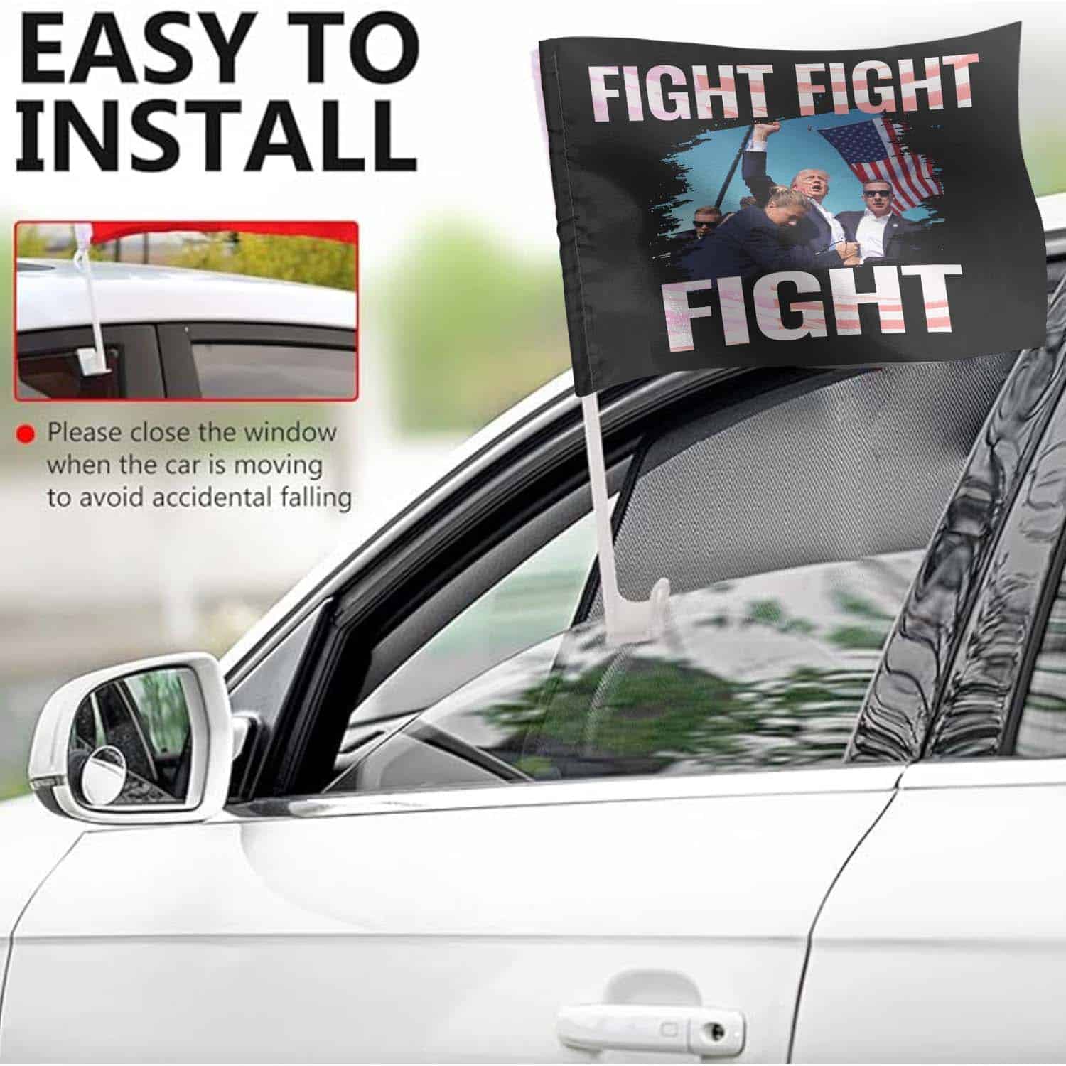8VT. Fight Fight Fight Car Window Flag mk5