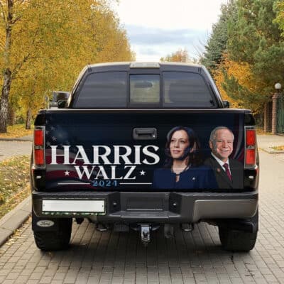 Alternative view of Harris Walz 2024 Truck Tailgate Decal Sticker Wrap - Support Kamala Harris Vinyl Graphic Decal Bumper Sticker