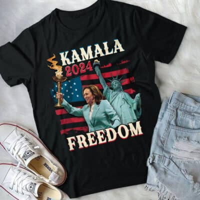 Kamala Harris 2024 Campaign for Freedom Lady Liberty Torch T-Shirt