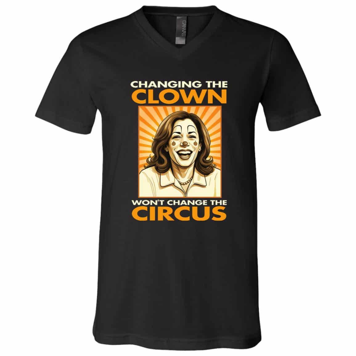 Clown, Black, V-Neck T-Shirt