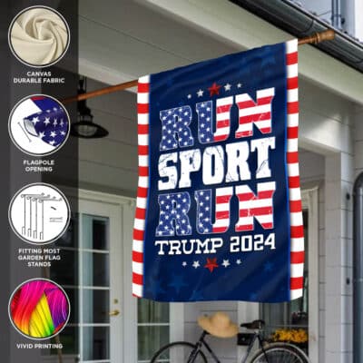 Run Spot Run Trump 2024 Flag - Run Spot Run Run, Spot, Run House Flag - Wall Flag