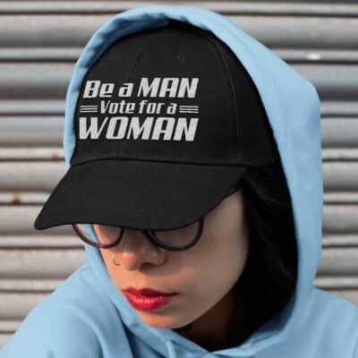 Alternative view of Be A Man Vote For A Woman Support Kamala Harris 2024 Embroidered Twill Hat Adjustable Cap For Men Women