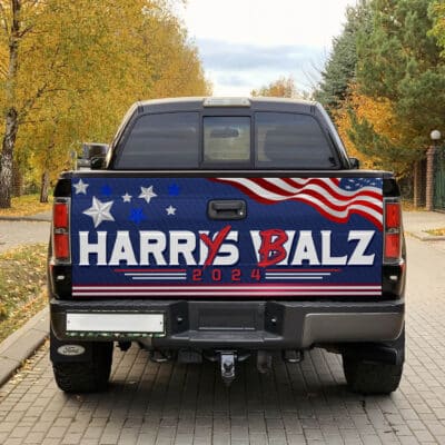 Alternative view of Harris Walz 2024 Funny Harry Balz Truck Tailgate Decal Sticker Wrap - Vinyl Graphic Decal Bumper Sticker