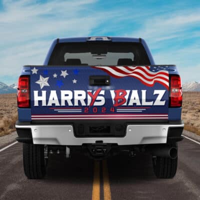 Harris Walz 2024 Funny Harry Balz Truck Tailgate Decal Sticker Wrap - Vinyl Graphic Decal Bumper Sticker