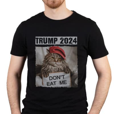 Alternative view of Trump 2024 Don't Eat Me T-Shirt - Cats For Trump Presidential Election Shirt