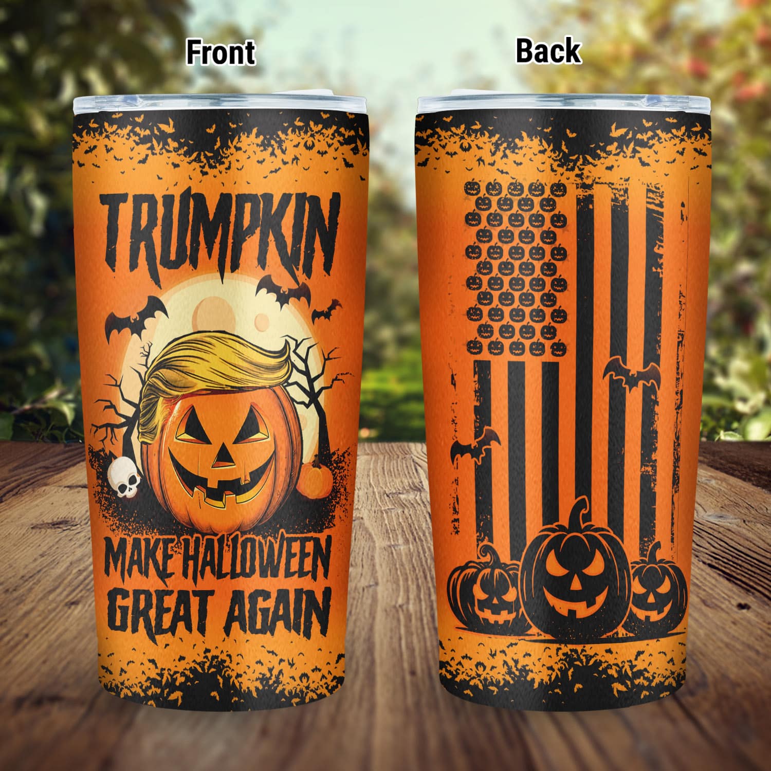 Mockup Main Feature Image 20oz Tumbler 1VT. Trumpkin Halloween Great