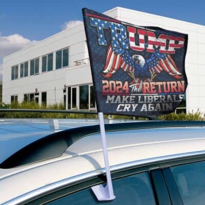 Alternative view of Trump 2024 The Return Make Liberals Cry Again Double Sided Car Window Flag - Car Window Flag Accessory
