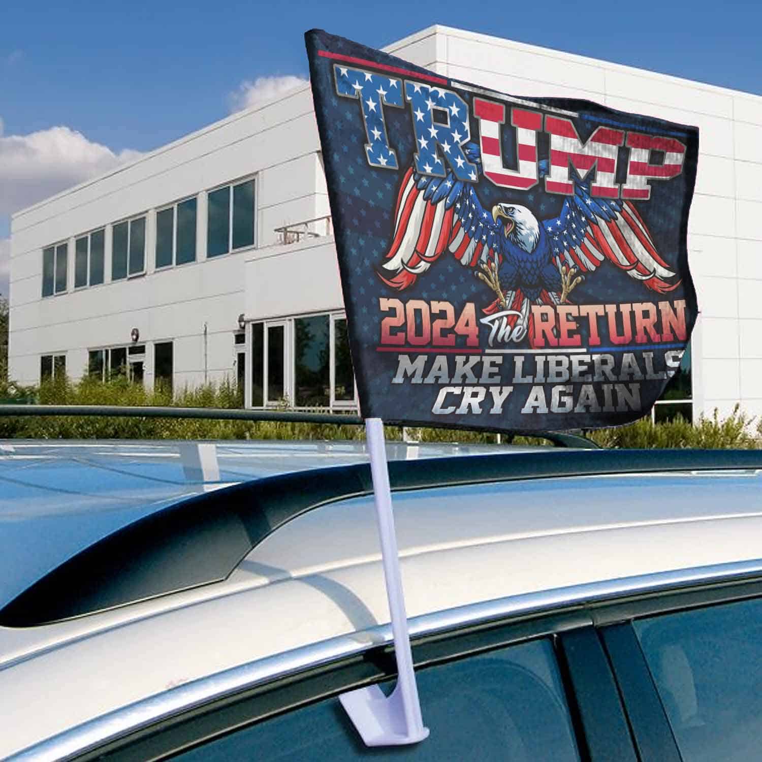 4VT. Trump 2024 Return Car Flag mk1