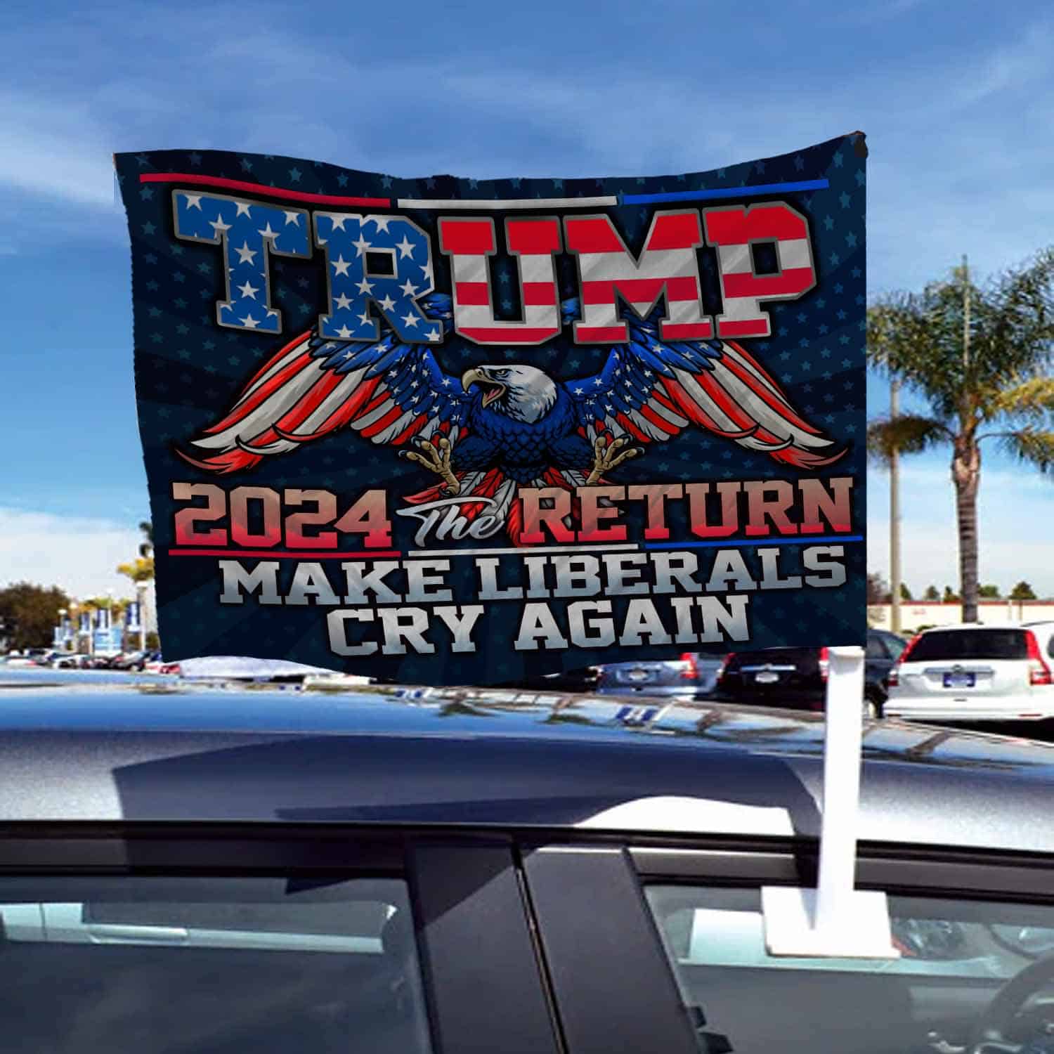 4VT. Trump 2024 Return Car Flag mk5