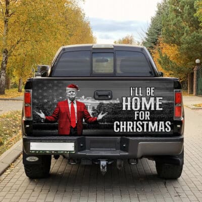 Alternative view of I'll Be Home For Christmas Donald Trump Truck Tailgate Decal Sticker Wrap - Vinyl Graphic Decal Bumper Sticker