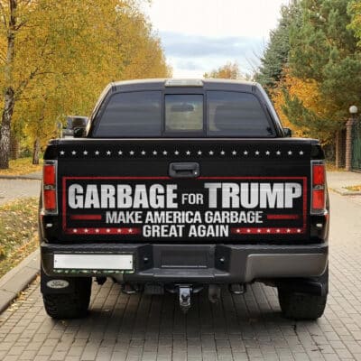 Alternative view of Garbage For Trump Make American Garbage Great Again Funny Truck Tailgate Decal Sticker Wrap