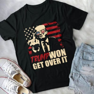 Alternative view of Trump Won Get Over It T-Shirt - Support Trump President 2025 Shirt