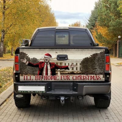 Alternative view of I'll Be Home For Christmas Funny Trump Truck Tailgate Decal Sticker Wrap - Vinyl Graphic Decal Bumper Sticker