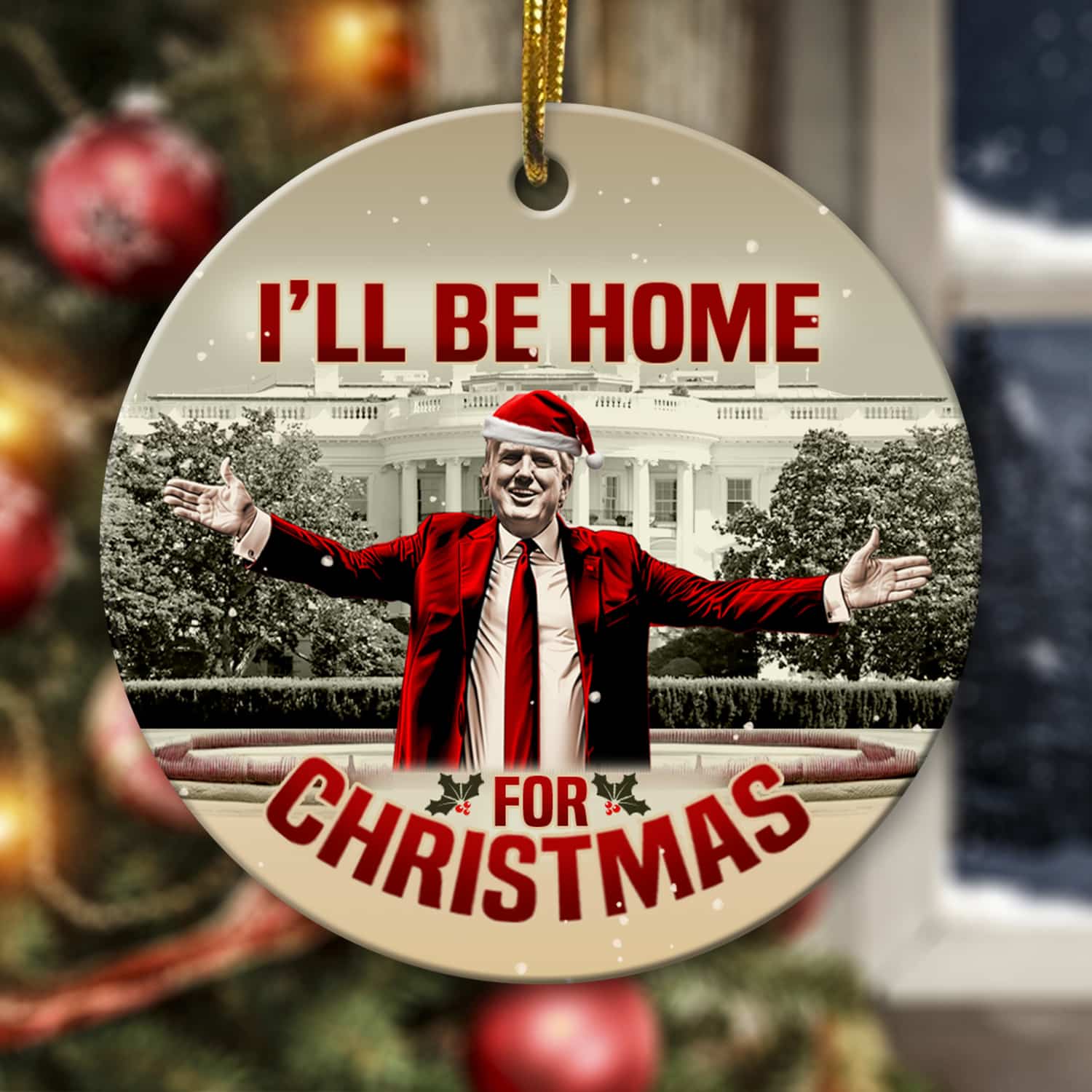 1VT. Be Home For Christmas circle ornament mk1