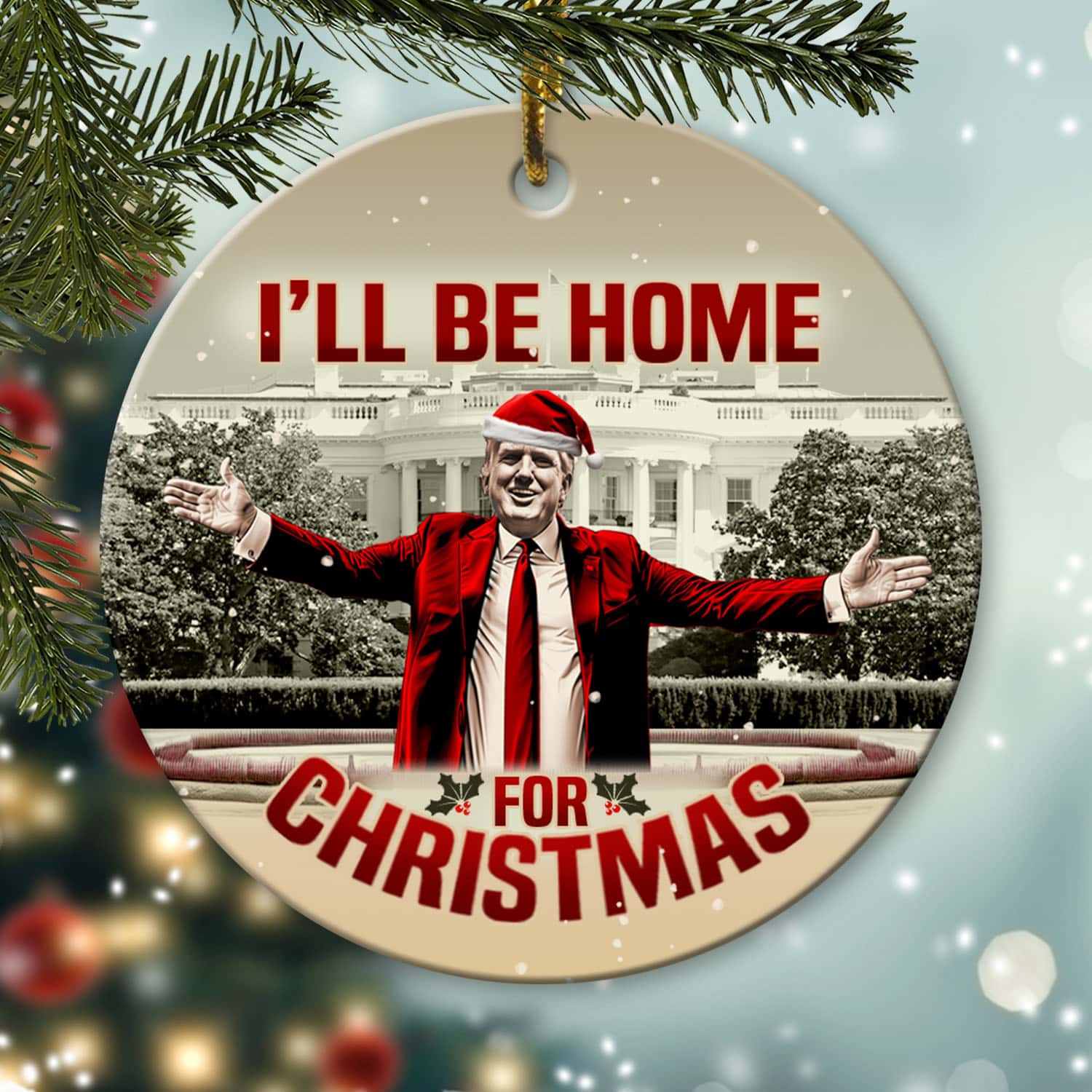 1VT. Be Home For Christmas circle ornament mk2