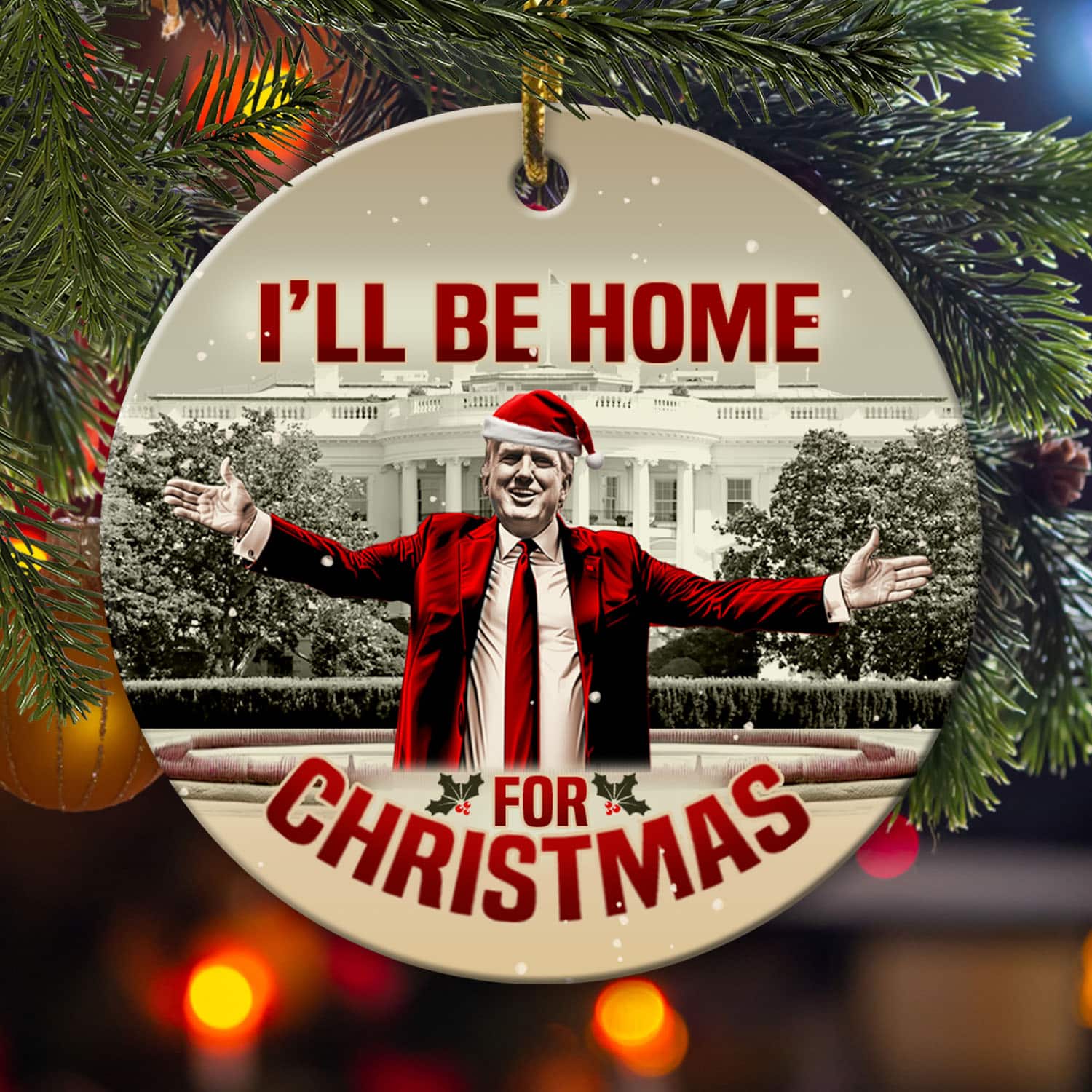 1VT. Be Home For Christmas circle ornament mk3