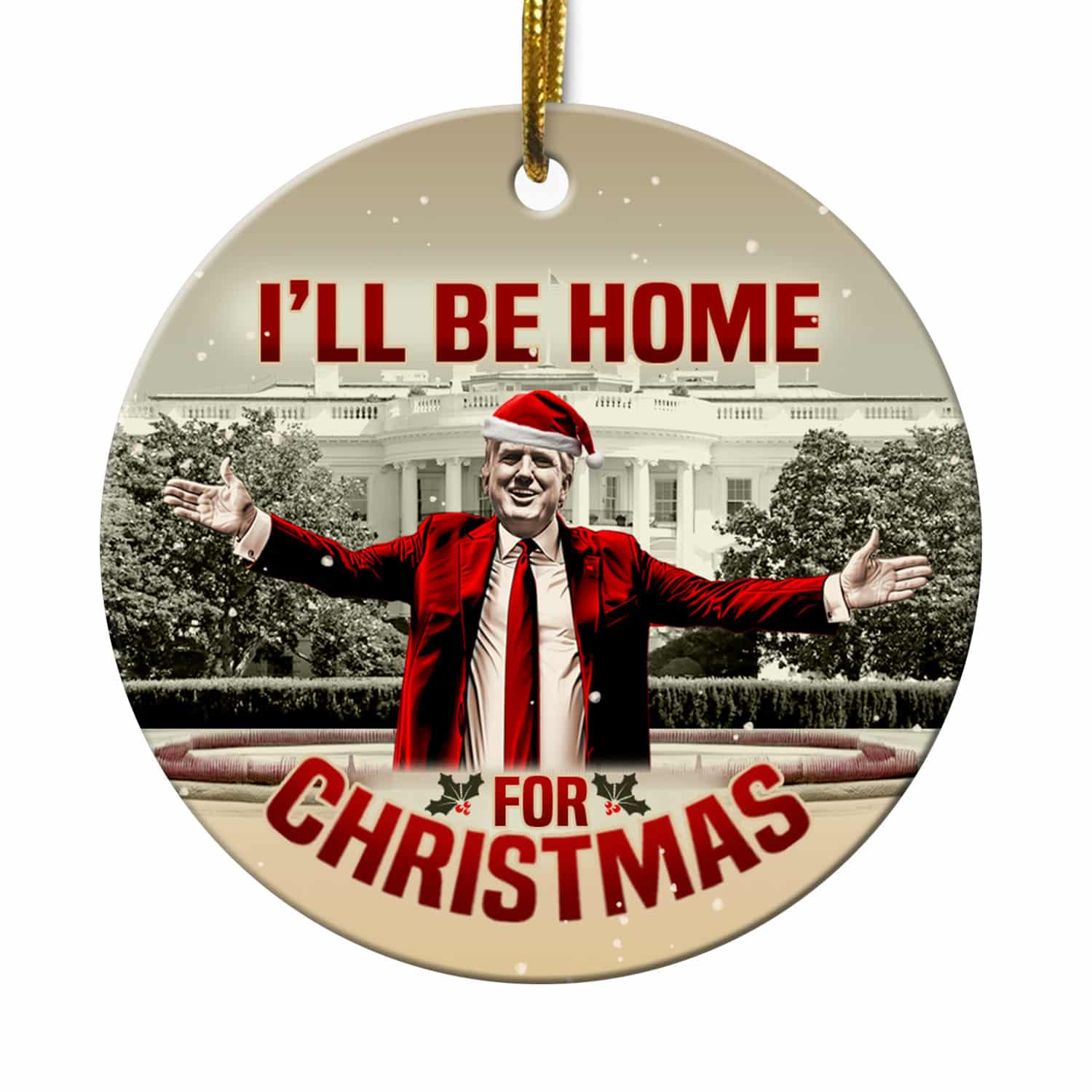 1VT. Be Home For Christmas circle ornament mk6