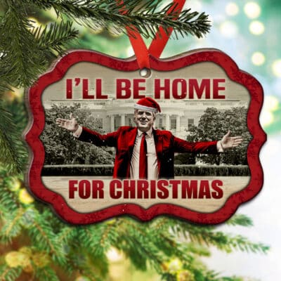 I'll Be Home For Christmas Funny Trump Benelux Shaped Christmas Ornament Keepsake