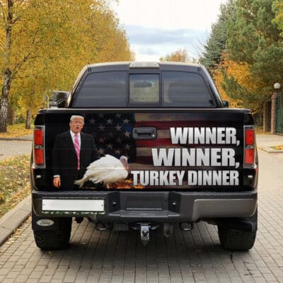 Winner Winner Turkey Dinner Funny Trump Thanksgiving Truck Tailgate Decal Sticker Wrap