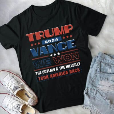 Alternative view of Trump Vance 2024 We Won The Outlaw And The Hillbilly Took America Back T-Shirt