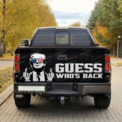 Alternative view of Guess Who's Back Support Trump Truck Tailgate Decal Sticker Wrap - Vinyl Graphic Decal Bumper Sticker