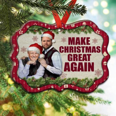 Alternative view of Trump Vance Make Christmas Great Again Funny Decorative Medallion Christmas Ornament Keepsake