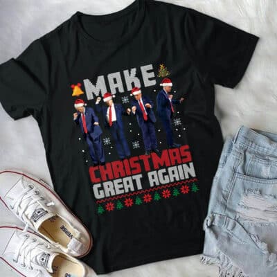 Alternative view of Make Christmas Great Again Funny Trump Ugly Christmas T-Shirt - Support Trump President 2025 Shirt