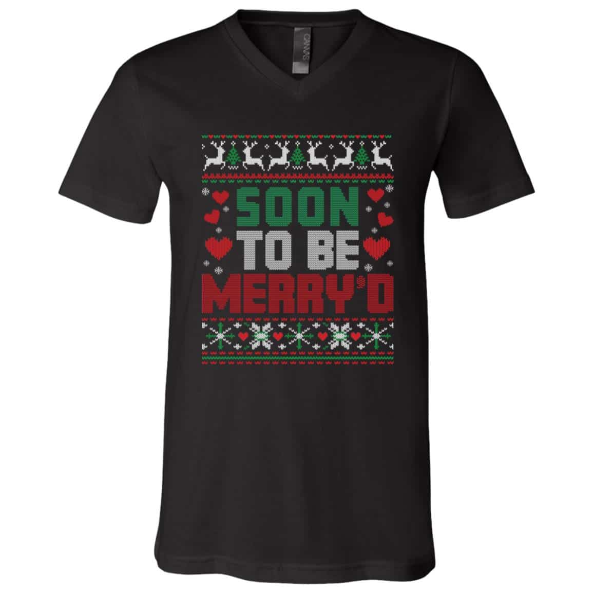 Be Merry, Black, V-Neck T-Shirt