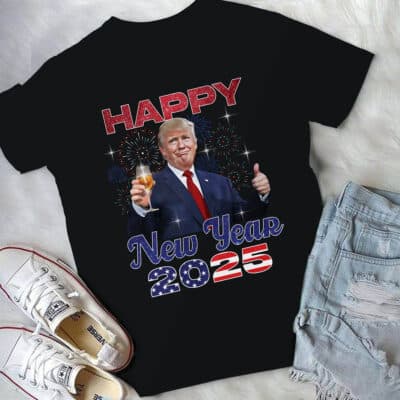 Alternative view of Happy New Year 2025 Trump For President T-Shirt - Trump Inauguration Day Shirt