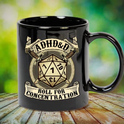 ADHD&D Roll For Concentration Funny D&D Board Game Ceramic Coffee Mug - Beer Stein